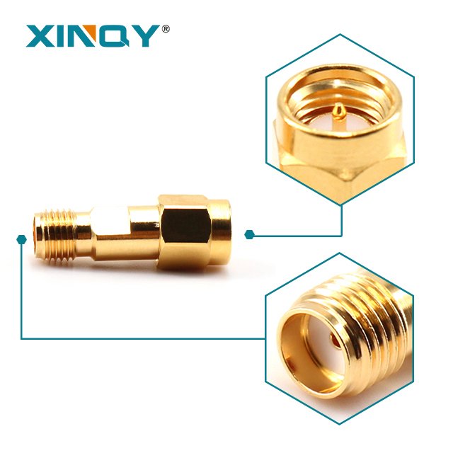 XINQY SMA-JK RF Coaxial Adapter Connector SMA-Male to SMA-Female DC-18GHz 50Ohm RF Test Cable Adaptor Connector