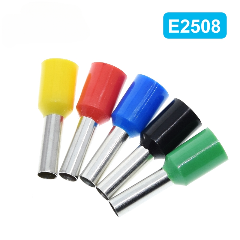 E0508 E2508 Tubular Wire Cold Pressure Connector Electrical Terminals Cable Crimps Wire Ferrules 22AWG Wire VE0508 VE2508