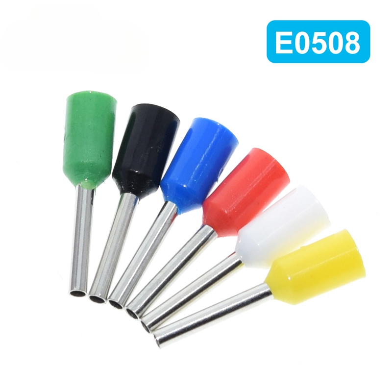 E0508 E2508 Tubular Wire Cold Pressure Connector Electrical Terminals Cable Crimps Wire Ferrules 22AWG Wire VE0508 VE2508