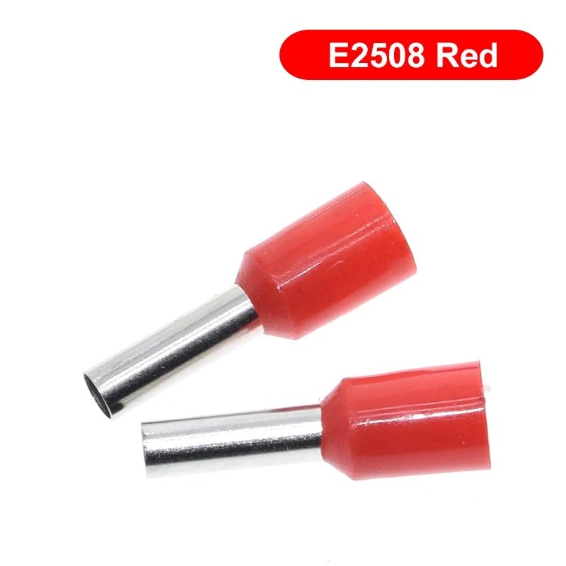 E0508 E2508 Tubular Wire Cold Pressure Connector Electrical Terminals Cable Crimps Wire Ferrules 22AWG Wire VE0508 VE2508