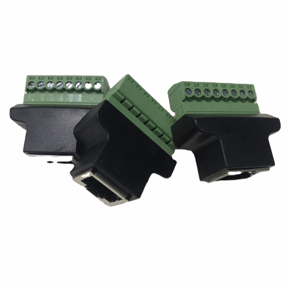 RJ45 to Screw Terminal Adaptor RJ45 Female to 8 Pin Connector RJ45 Splitter Black Adapter STAR OEM Automotive Oculink Female