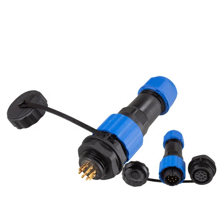 Electrical Wire Connectors IP68 SP SD16 Back Nut Male Female Conector for Led outdoor Lighting Cable 9Pin Waterproof Connector