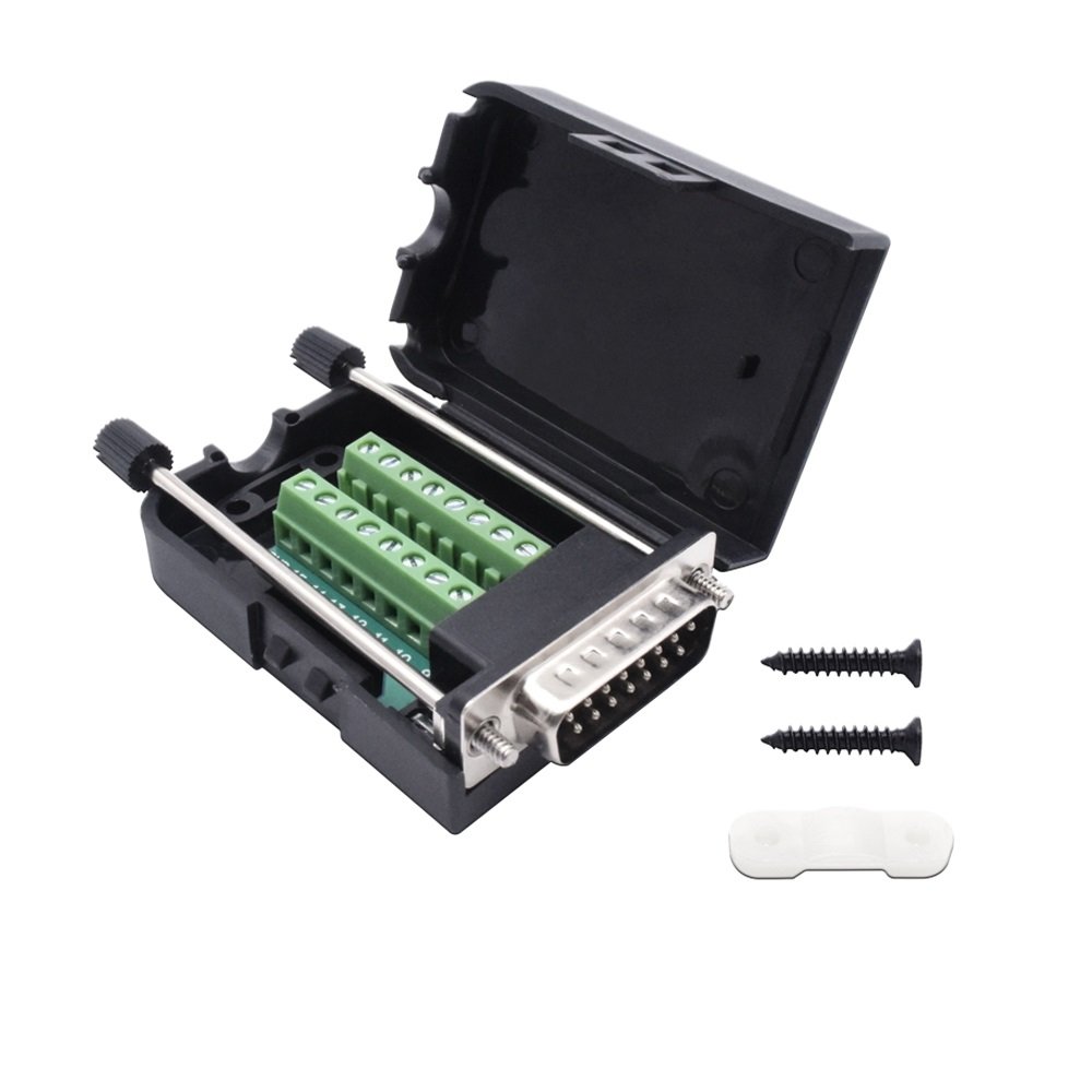 Terminal Adapter 16-30AWG Wire 8Pairs Output with Cover Dsub15 DB15 VGA Adapter with Screw Driver Male Connector for Computer