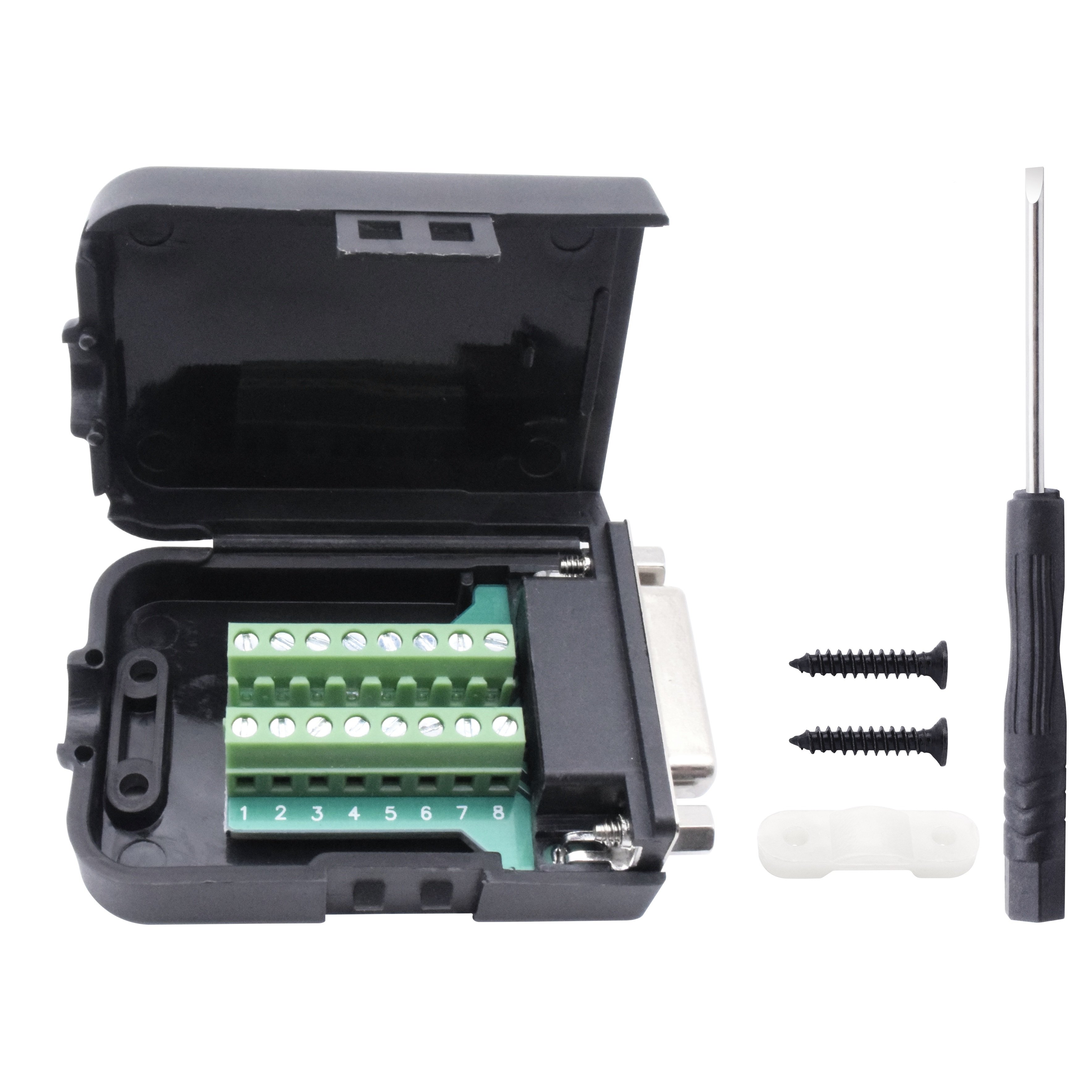 Terminal Adapter 16-30AWG Wire 8Pairs Output with Cover Dsub15 DB15 VGA Adapter with Screw Driver Male Connector for Computer