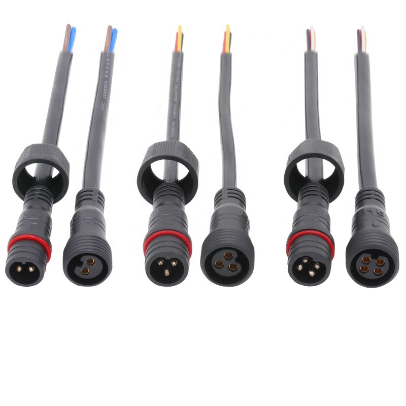 AHUA IP65 led strip light male female plug waterproof power signal connector for outdoor