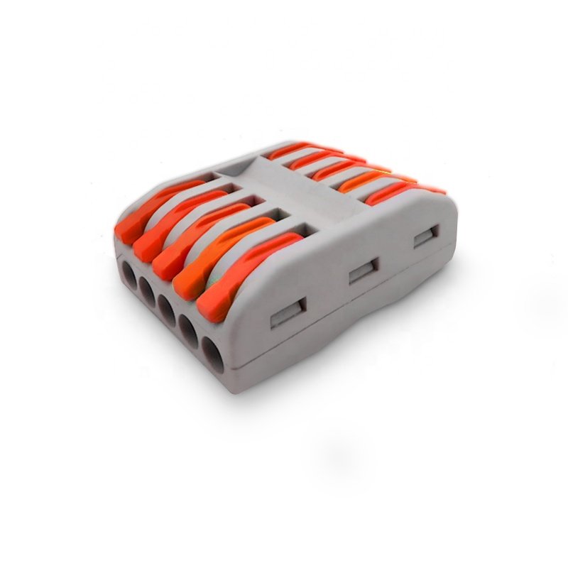 PCT-2-5 orange handles quick wire connector wire to wire type 5 holes five lines in five lines out terminal block