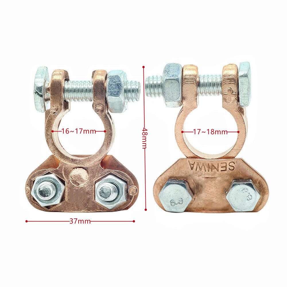 Pure Brass Car Small Battery Terminals Connectors Positive Negative Battery Terminal Clamp