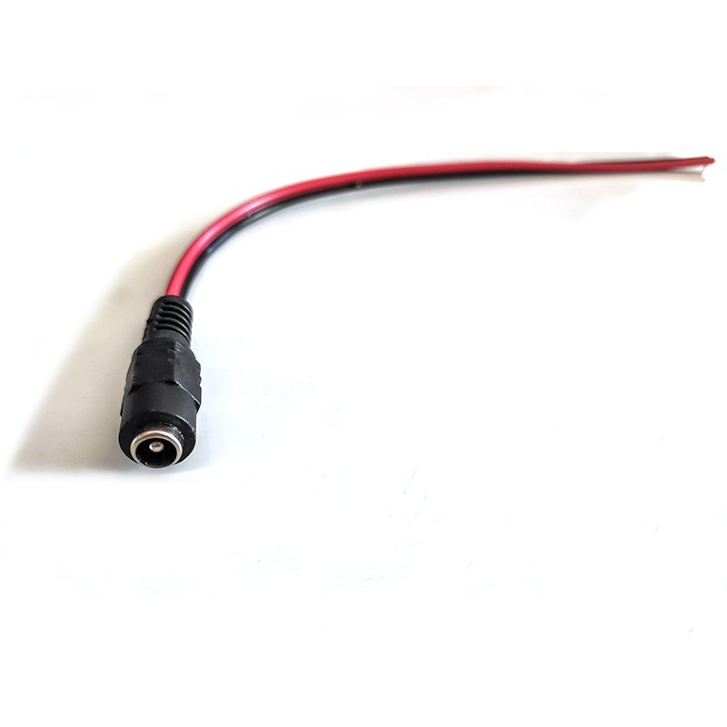(18pcs Copper Strands) DC Power Pigtail Cable Wire 12V 5A Male & Female Connectors for CCTV Security Camera
