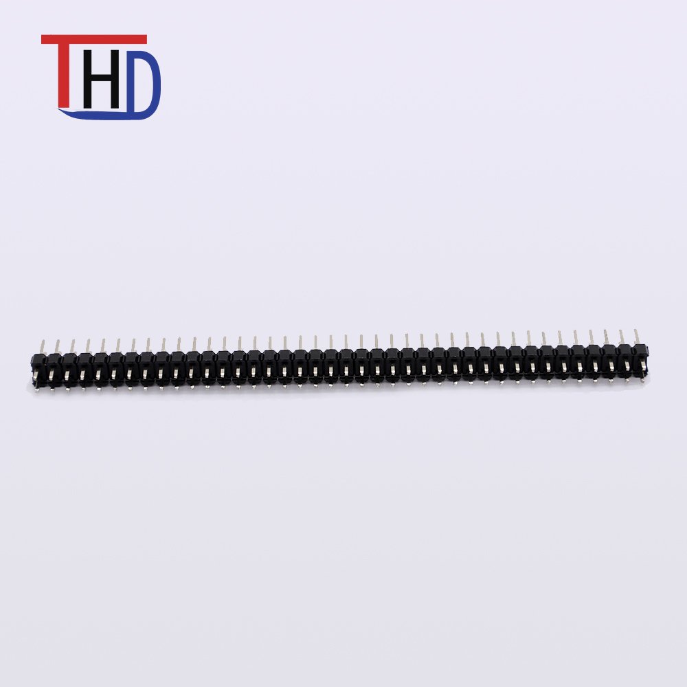 2.54mm pitch double row right angled pin male header connector