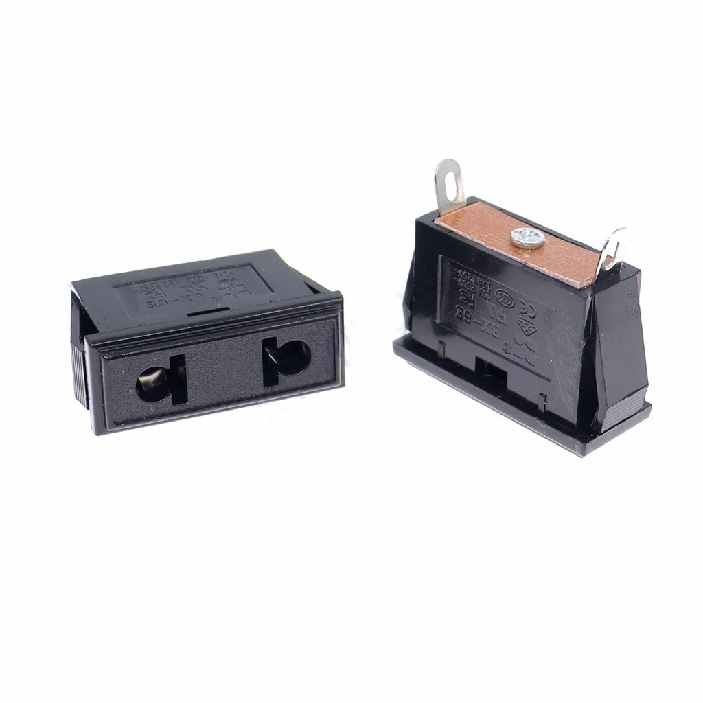 Chassis Female 2PIN AC US Nema 1-15R Inline Socket Plug Adapter Industrial Power Connector Supply Output Outlet 10A/250V