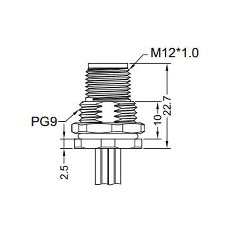SMB jack / plug panel mount electrical wire connector m12 12pins male