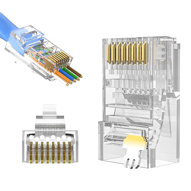 Cat6 Rj45 Connectors Rj45 Plug 8p8c Utp Network Connectors Rj45 Male Cat6 Connector