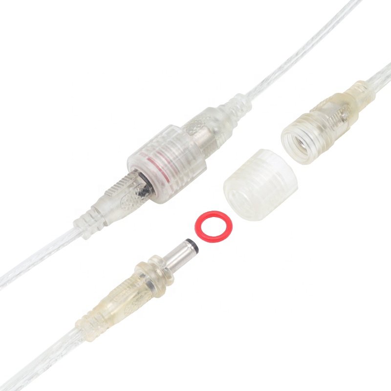 2.1 2.5 mm 20AWG 22AWG IP65 waterproof wire male female connector DC plug
