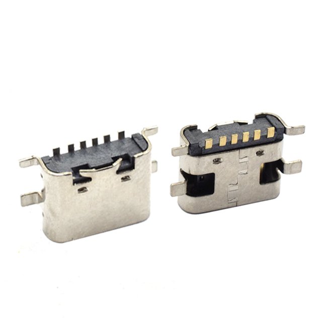 hot sale SMT SMD 6 pin female usb type c charging connector customizable