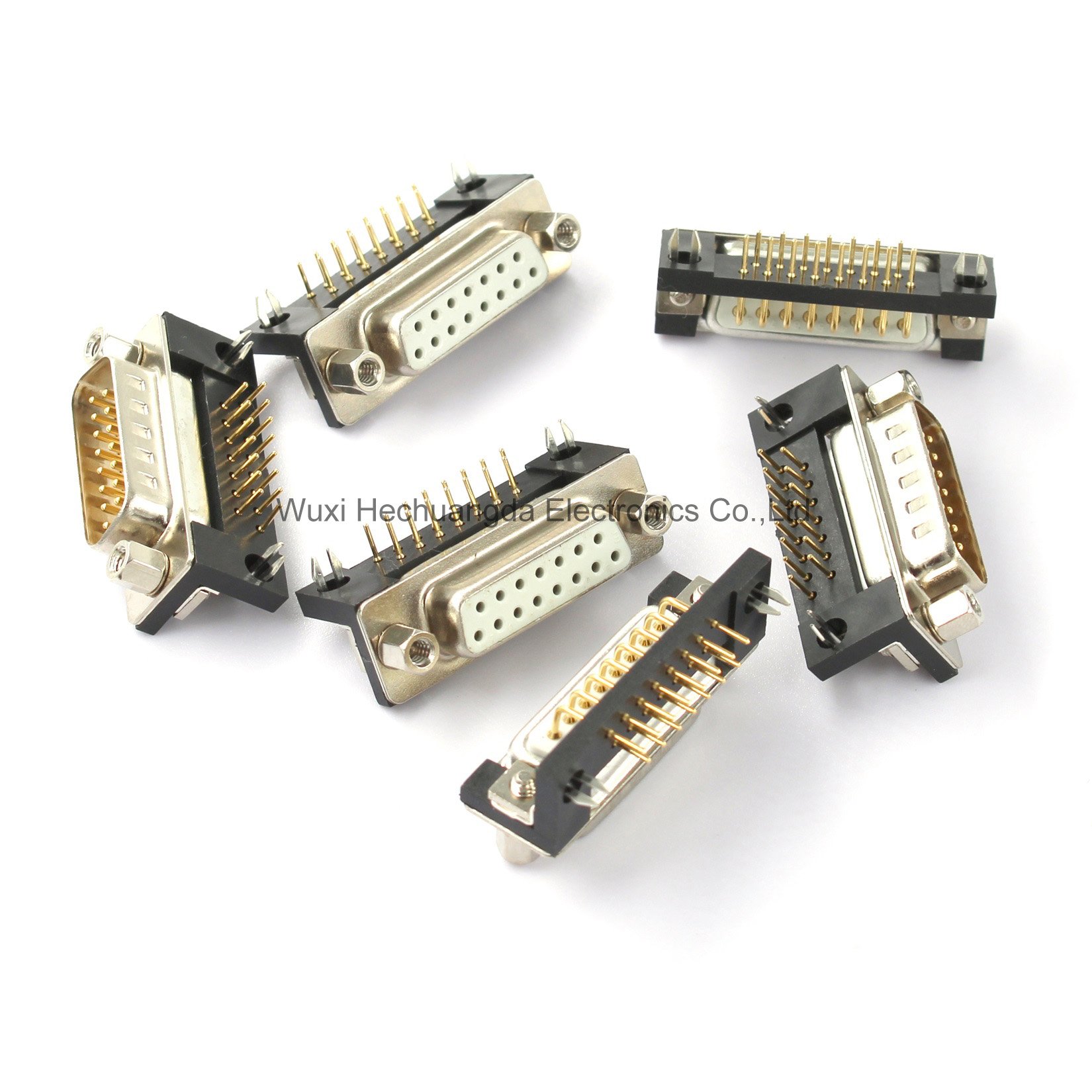 Black DR15 90-degree Curved Needle Male female Connector Serial Port RS232 Connector 15Pin dr15 connector