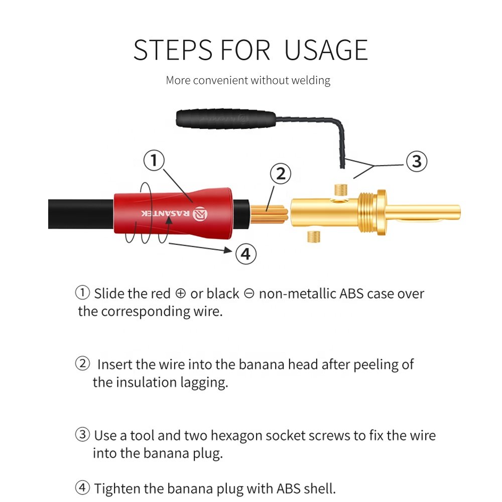 ABS 24K Gold Plated Audio Speaker Gold Plated Pin Plug 4mm Pogo Pin Banana Plug Audio Banana Connector