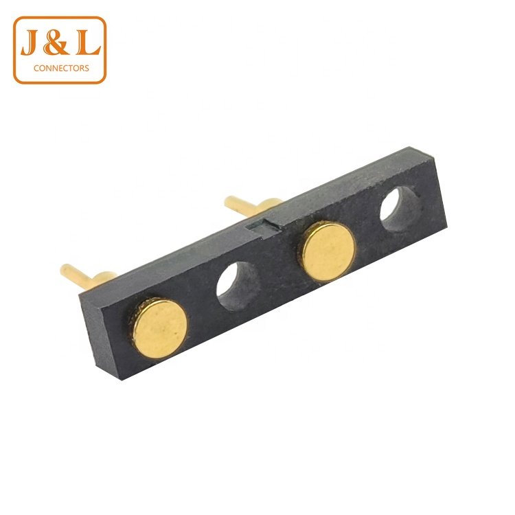 Pogo 2 Pin Gold Plated Brass Magnetic Thread Spring Battery Female SMT Male Connector