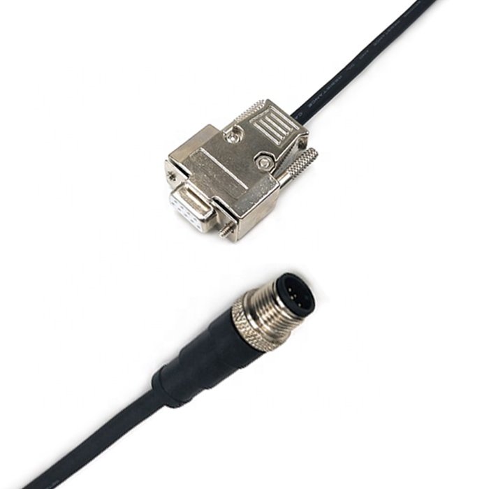RS232 DB9 Female Connector to IP67 over-molded type M12 8-pin waterproof cable assembled cable