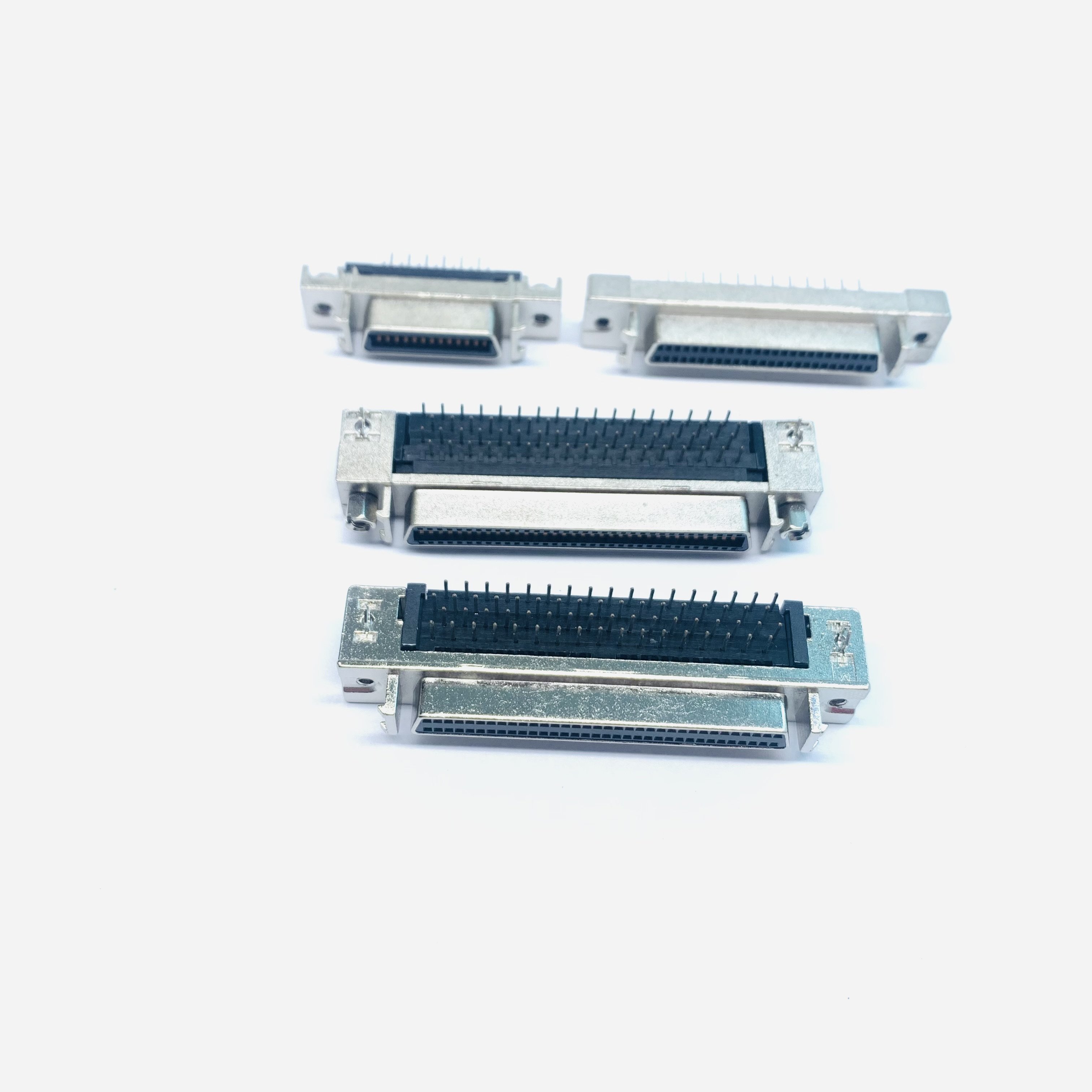 Custom 1.27mm CN Type Female 68P MDR SCSI Connector Vertical Terminals Straight PCB 68pin Female SCSI Connector D-Sub Connectors