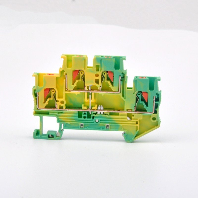 CE,TUV distribution box accessories Electrical grounding wire connector double level PUSH IN panel mounting Din rail Terminal Blocks PTTB 2,5-PE