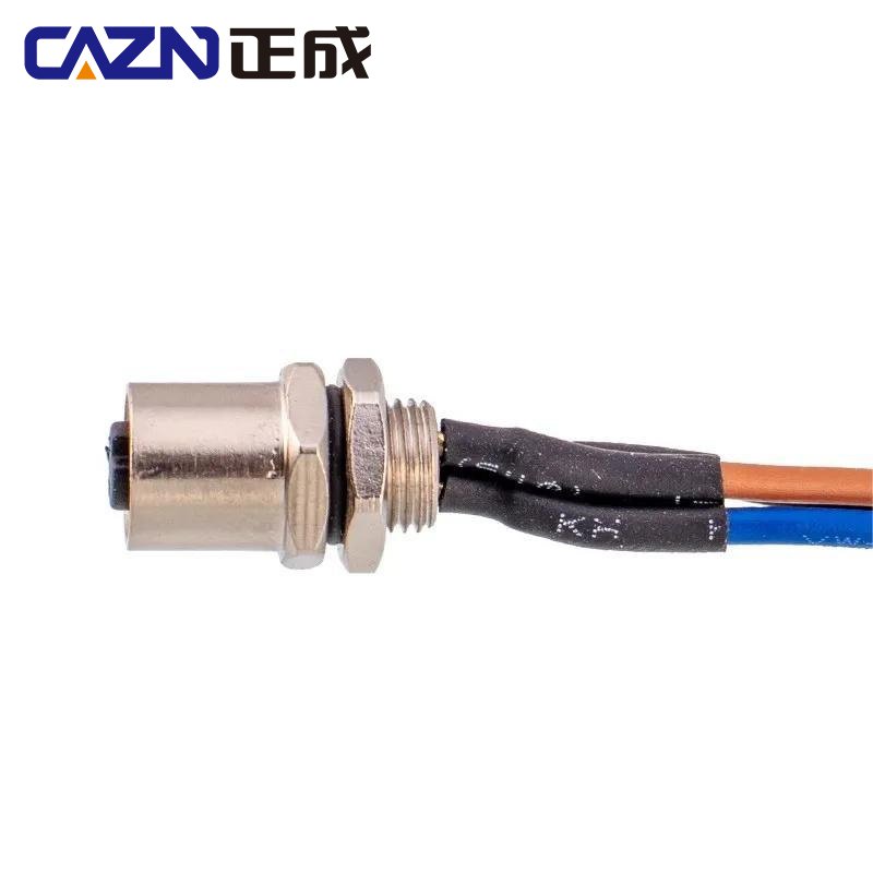 M5 male back mount socket solder type 3pin 4pin front locking M5 receptacle Connector with Wires cable connector