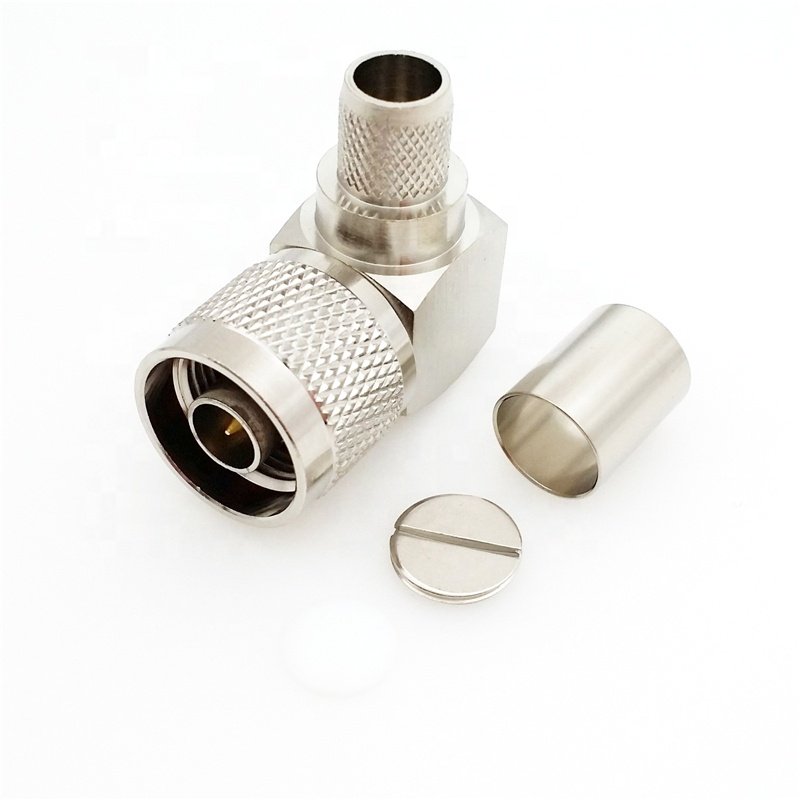 N male Right angle connector crimp RG213 cable