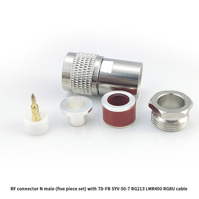 High Quality50 ohm Rf Adapter Connector N male clamp assembled five piece set for 7D-FB