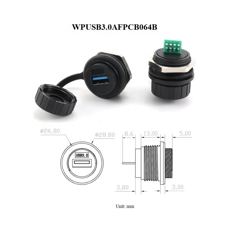 circular waterproof d type panel chassis screw wall mount usb3.0 rj45 cat6 cat6a usb c type c hdmi connector module zinc alloy