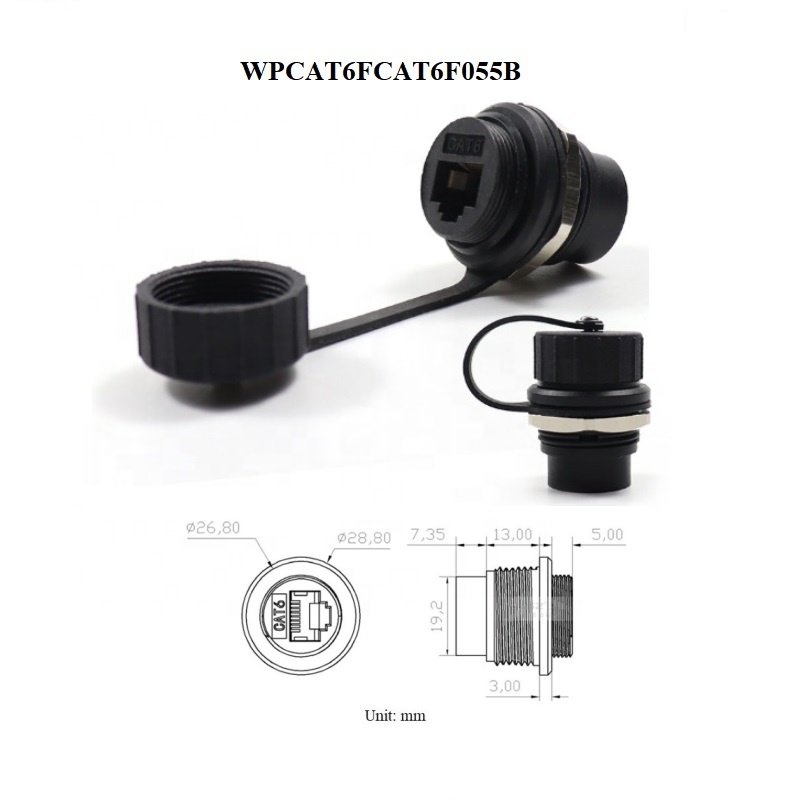 circular waterproof d type panel chassis screw wall mount usb3.0 rj45 cat6 cat6a usb c type c hdmi connector module zinc alloy