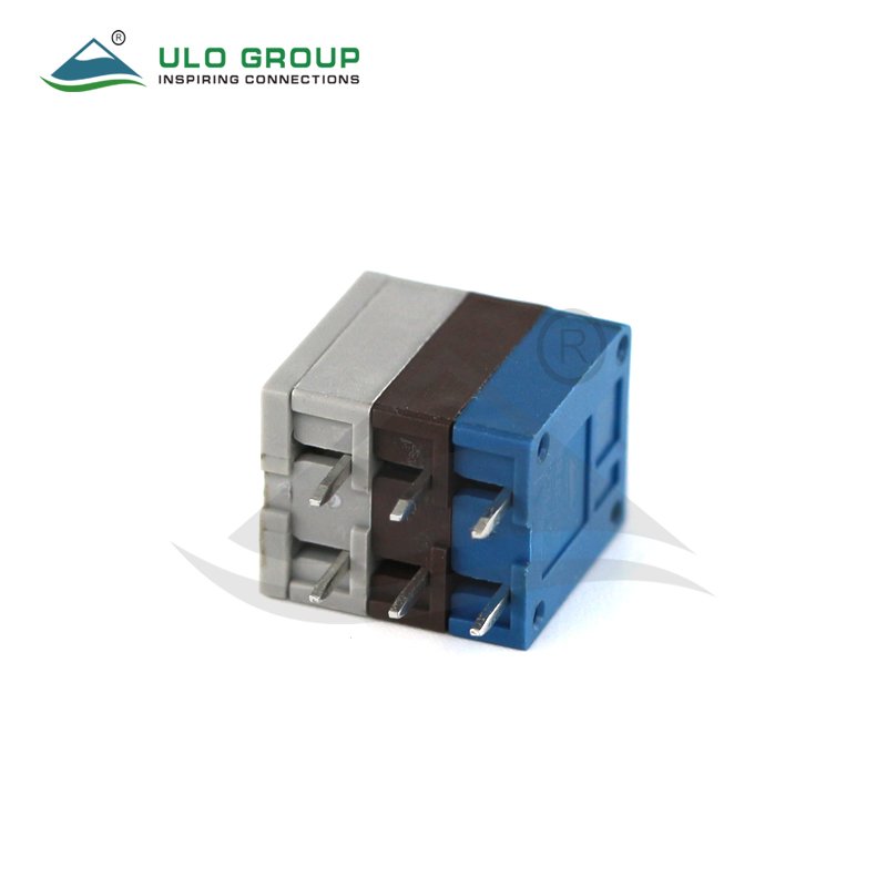 4pin screwless terminal block spring electrical connector fixed for pcb 3.81mm ptich 10A 250V