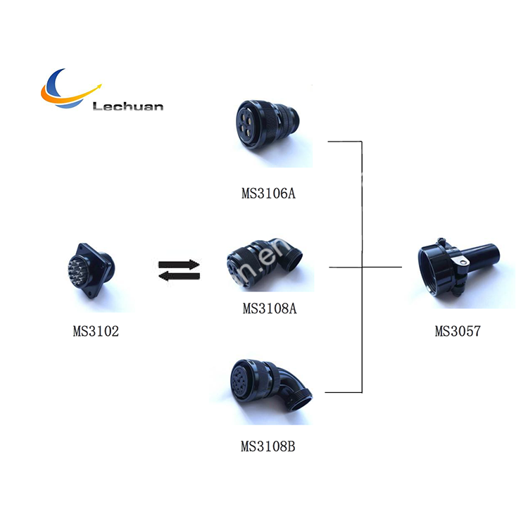 LECHUAN MIL-DTL-5015 Threaded MS3106 7 Position Straight Bayonet Coupling Female Circular Connector Manufacturer