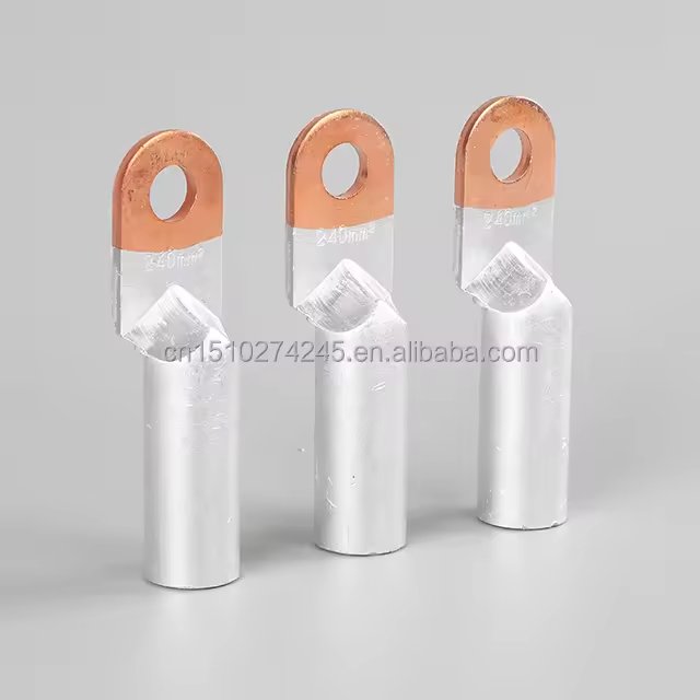 Copper to Aluminum Connecting Terminal Electrical Power Metallic Tubular Crimping Bimetallic Al-Cu Cable Lugs Ends