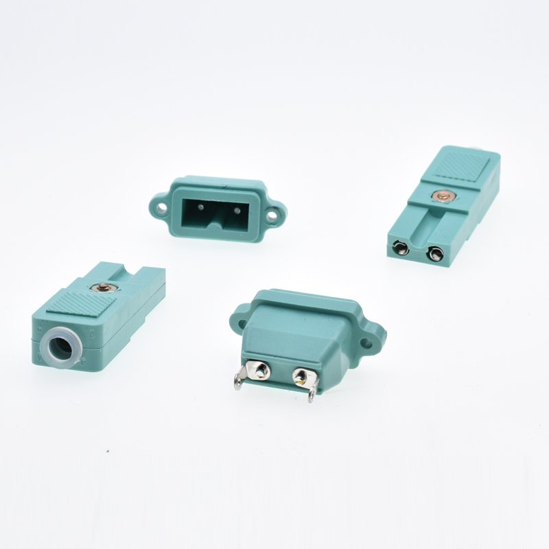 2-core power socket DC power plug connector 2 pins green small two-wire electric screwdriver plug CZ-200