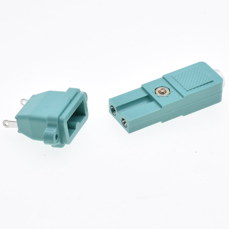 2-core power socket DC power plug connector 2 pins green small two-wire electric screwdriver plug CZ-200