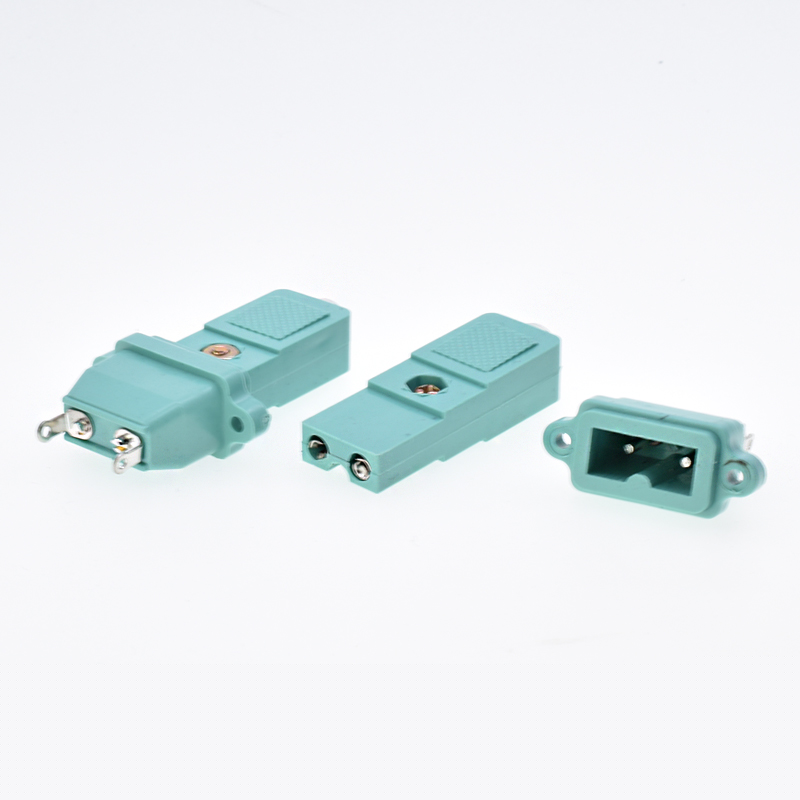 2-core power socket DC power plug connector 2 pins green small two-wire electric screwdriver plug CZ-200