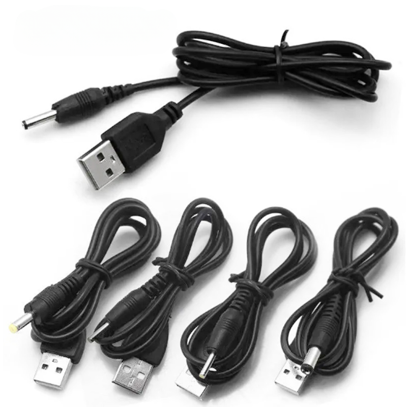 USB 2.0 A Male To DC 2.0*0.6mm 2.5*0.7mm 3.5*1.35mm 4.0*1.7mm 5.5*2.1mm 5 Volt DC Barrel Jack Power Cable Connector Charger Cord