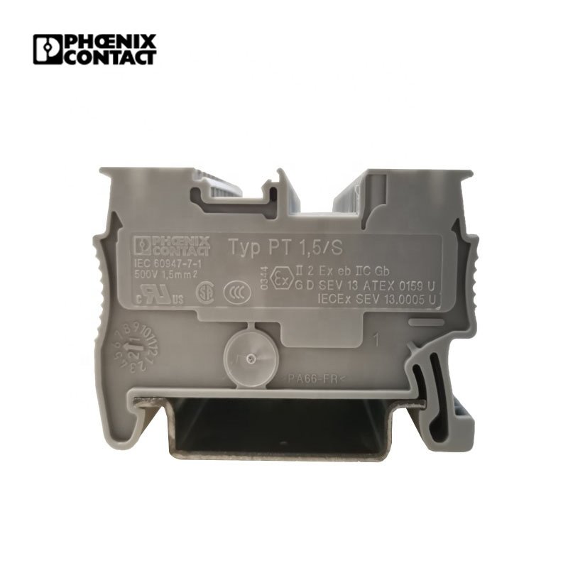 3208100 Original Phoenix Contact PT 1.5/S Terminal Block Feed Through Wire Connector Din Rail Terminal Block