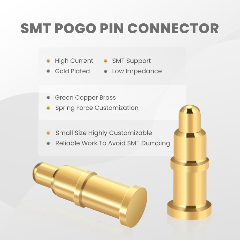 Standard 5V2A In-Mold Injection 12V 2A Single Pin 5G Gold Plated Waterproof Pogo Pin Connector