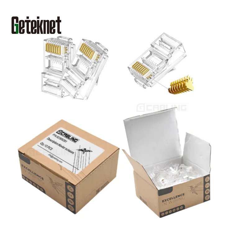 Durable unshielded UTP cat5e network plug rj45 8P8C rj45 cat6 connector transparent cat6 ethernet rj45 connector