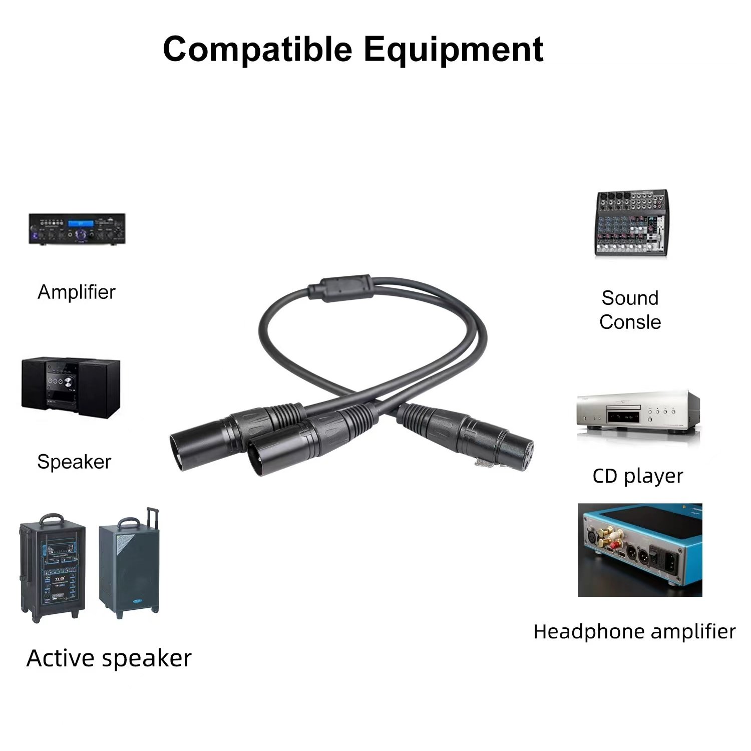 Hot Sales Original 0.5m Length 3Pin XLR Female Jack to 3Pin XLR Plug Male Connector RCA Audio Extension Cable for Audio