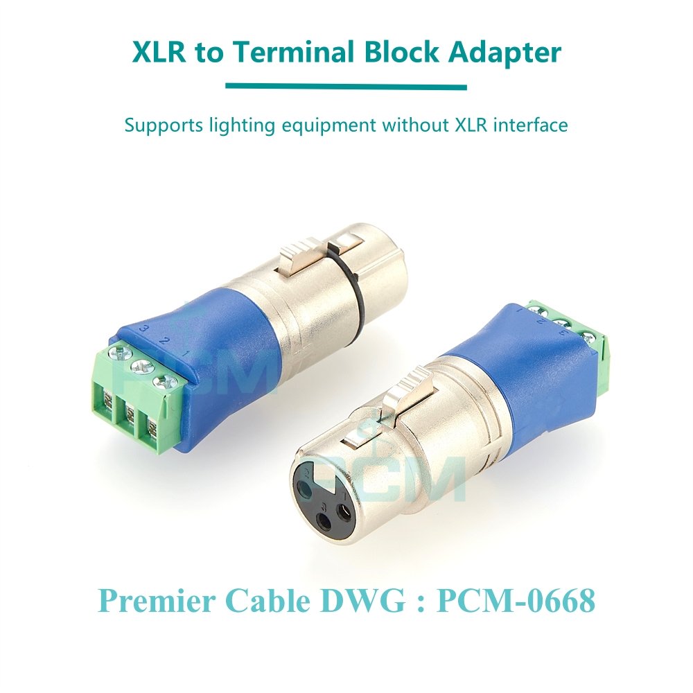 3 Pin XLR Female To Screw Terminal Block Connector Adapter For DMX Stage LED Light Audio Equipment Broadcast