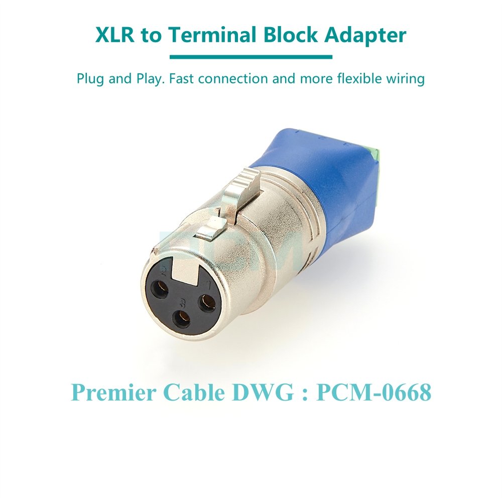 3 Pin XLR Female To Screw Terminal Block Connector Adapter For DMX Stage LED Light Audio Equipment Broadcast