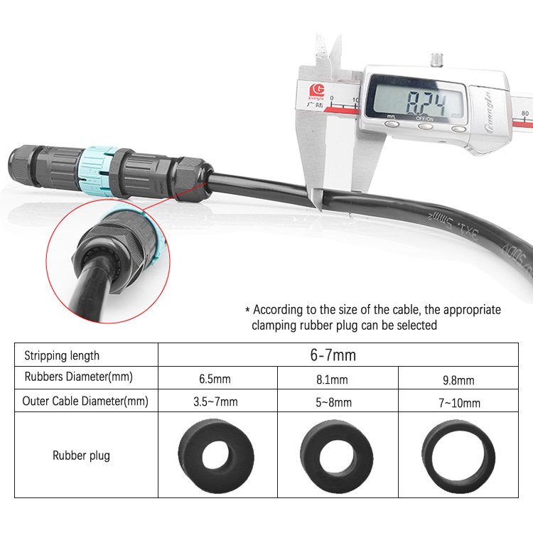 M19 Circular Welding Electrical Wire 2Pin 3 Pin Male And Female Cable Connector for Led Garden Light