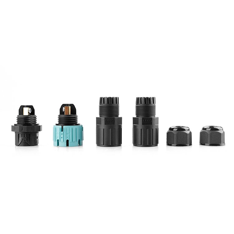 M19 Circular Welding Electrical Wire 2Pin 3 Pin Male And Female Cable Connector for Led Garden Light