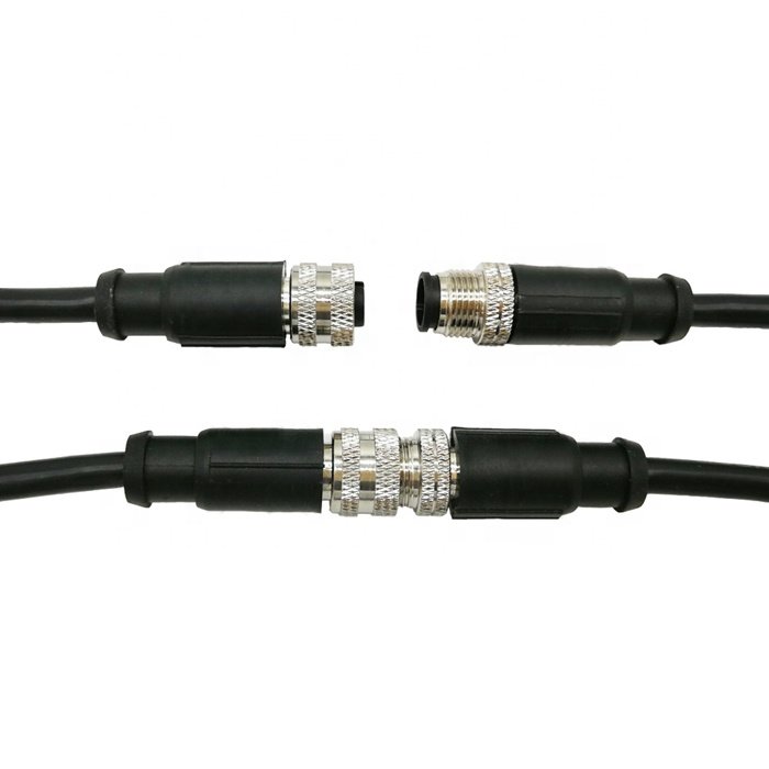 5 Core Stainless Steel 5 pin M12 Connector Male to Female Pin Cable with 5 Meter length