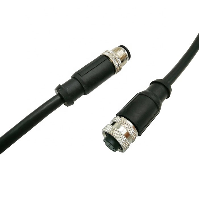 5 Core Stainless Steel 5 pin M12 Connector Male to Female Pin Cable with 5 Meter length