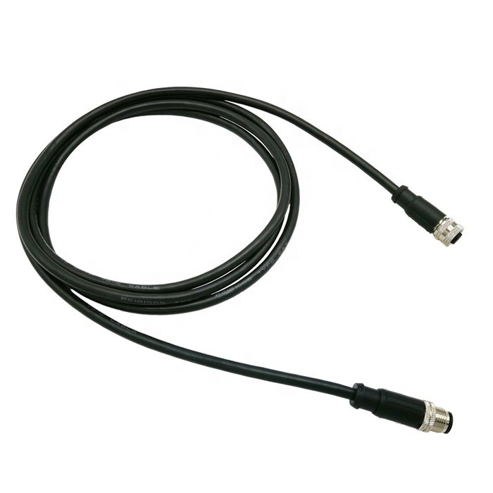5 Core Stainless Steel 5 pin M12 Connector Male to Female Pin Cable with 5 Meter length