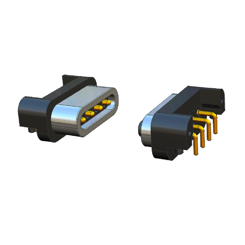 High Current 4 Pin Pogo Pin Magnetic 1 A 2 A 3 A 12 V Waterproof Connector Electronic Device Cleaner Robot Bluetooth Earphone