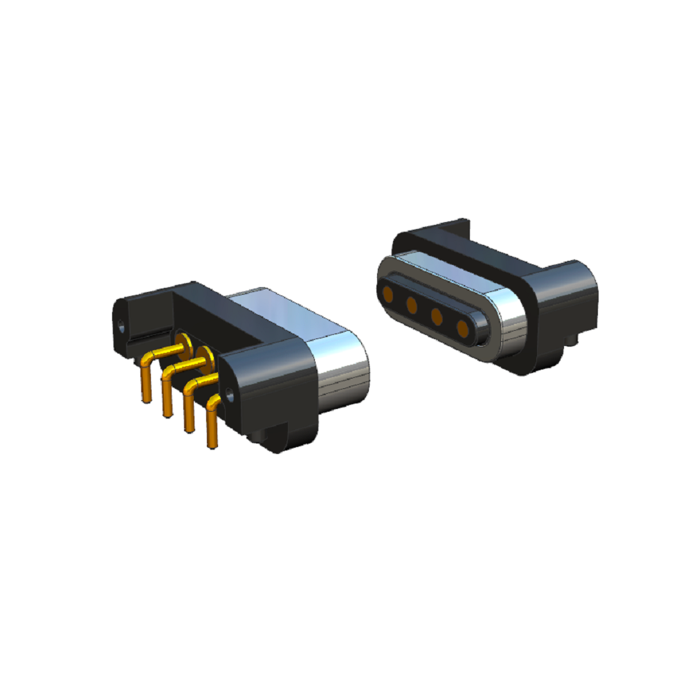 High Current 4 Pin Pogo Pin Magnetic 1 A 2 A 3 A 12 V Waterproof Connector Electronic Device Cleaner Robot Bluetooth Earphone