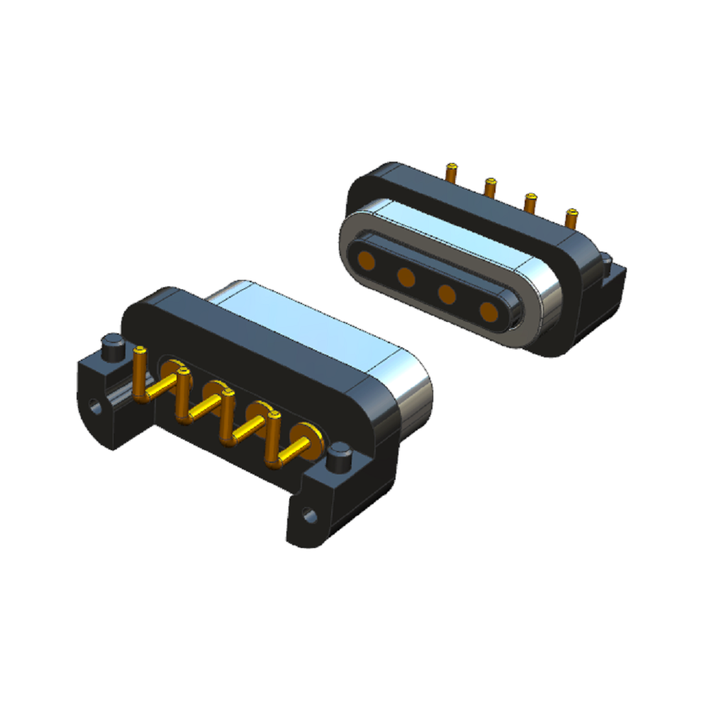 High Current 4 Pin Pogo Pin Magnetic 1 A 2 A 3 A 12 V Waterproof Connector Electronic Device Cleaner Robot Bluetooth Earphone